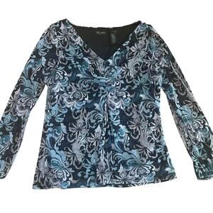 Liz Clairborne Axcess Mesh Paisley top Size XL